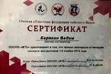 Сертификат аттестации инструктора по тайскому боксу Карягина Вадима